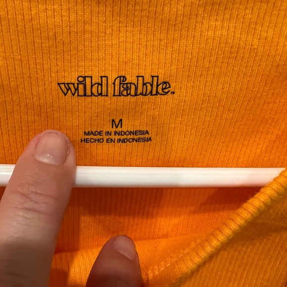 Orange Hick-Neck Cropped Razorback Tank Top - Picture 7 of 7